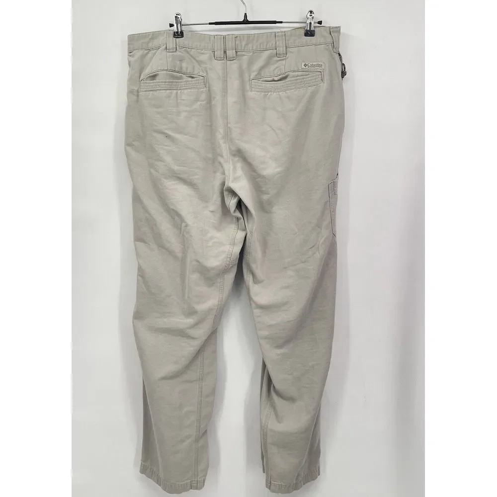 Columbia 38x32 Utility Pants Mens Tan Cotton Rugged Cargo Hiking AM8431‎